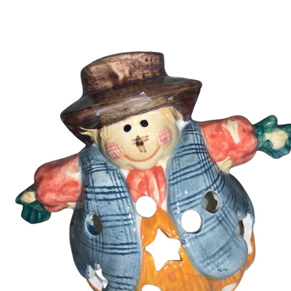 Ceramic Scarecrow Tea-light Candle Holder— 5 inch - Picture 6 of 6